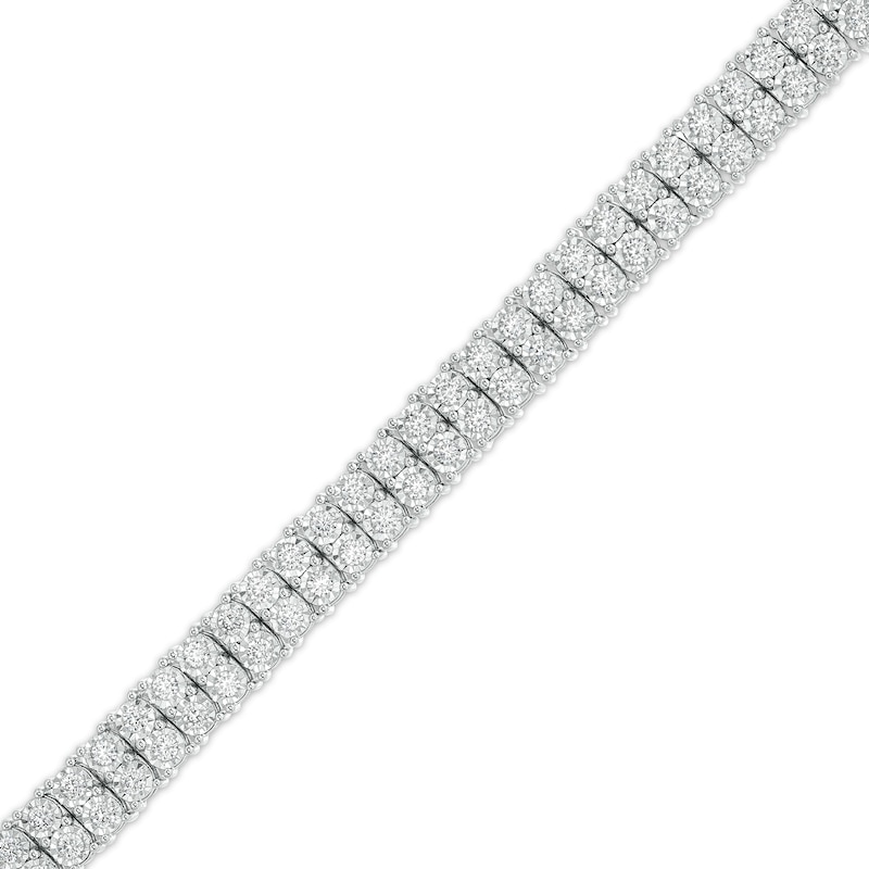 Main Image 1 of 2-1/4 CT. T.W. Diamond Double Row Tennis Bracelet in 10K White Gold - 8.5"
