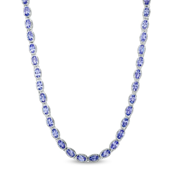 Oval Tanzanite Necklace in Sterling Silver