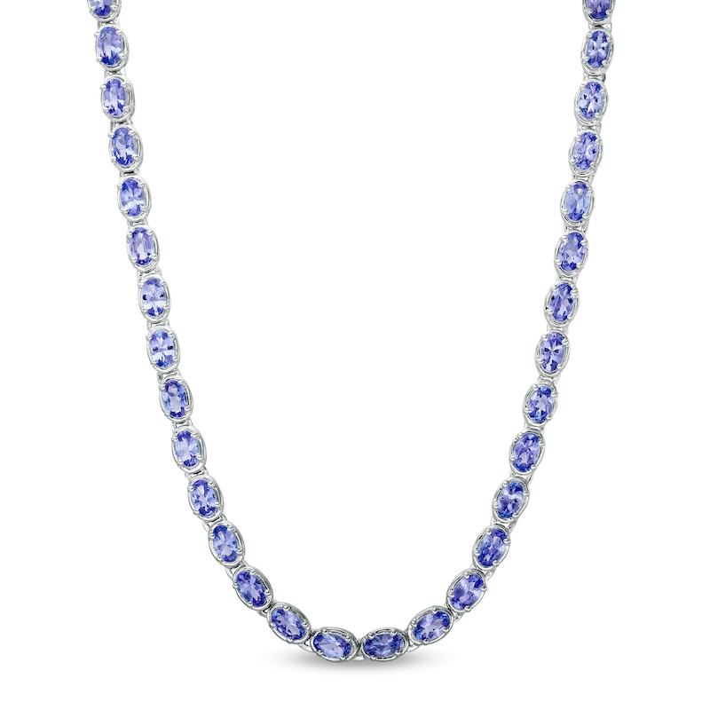 Main Image 1 of Oval Tanzanite Necklace in Sterling Silver