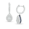 Thumbnail Image 0 of Vera Wang Love Collection 3/4 CT. T.W. Pear-Shaped Diamond Drop Hoop Earrings in 10K White Gold