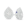 Thumbnail Image 1 of Vera Wang Love Collection 1/3 CT. T.W. Pear-Shaped Diamond Double Frame Stud Earrings in 10K White Gold