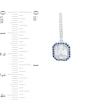 Thumbnail Image 3 of Vera Wang Love Collection 1/2 CT. T.W. Multi-Diamond and Blue Sapphire Frame Drop Earrings in 10K White Gold