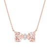 Thumbnail Image 0 of 5.0mm Heart-Shaped Morganite and Diamond Accent Bow Necklace in 10K Rose Gold - 17"