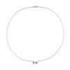 Thumbnail Image 2 of 5.0mm Heart-Shaped Amethyst and Diamond Accent Bow Necklace in 10K Rose Gold - 17"