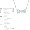 Thumbnail Image 3 of 5.0mm Heart-Shaped Aquamarine and Diamond Accent Bow Necklace in 10K White Gold - 17"