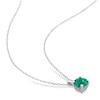 Thumbnail Image 4 of 7.0mm Lab-Created Emerald Solitaire Pendant and Stud Earrings Set in Sterling Silver