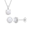 Thumbnail Image 1 of 7.0mm Opal Solitaire Pendant and Stud Earrings Set in Sterling Silver