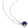 Thumbnail Image 4 of 7.0mm Blue Lab-Created Sapphire Solitaire Pendant and Stud Earrings Set in Sterling Silver