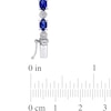 Thumbnail Image 2 of Oval Multi-Color Lab-Created Sapphire and Diamond Accent Alternating Rainbow Line Bracelet in Sterling Silver - 7.25"
