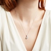 Thumbnail Image 2 of Vera Wang Love Collection 1/4 CT. T.W. Multi-Diamond and Princess-Cut Blue Sapphire Pendant in 10K White Gold - 19"