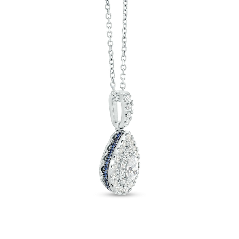 Vera Wang Love Collection 1/2 CT. T.W. Pear-Shaped Diamond Frame Pendant in 10K White Gold - 19"