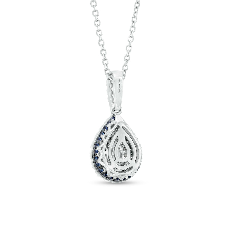 Vera Wang Love Collection 1/2 CT. T.W. Pear-Shaped Diamond Frame Pendant in 10K White Gold - 19"