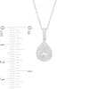 Thumbnail Image 5 of Vera Wang Love Collection 1/2 CT. T.W. Pear-Shaped Diamond Frame Pendant in 10K White Gold - 19"