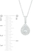 Thumbnail Image 6 of Vera Wang Love Collection 1/2 CT. T.W. Pear-Shaped Diamond Frame Pendant in 10K White Gold - 19"