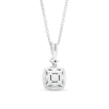 Thumbnail Image 3 of Vera Wang Love Collection 1/4 CT. T.W. Cushion-Shaped Multi-Diamond and Blue Sapphire Pendant in 10K White Gold - 19"