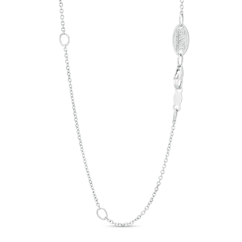 Main Image 4 of Vera Wang Love Collection 1/4 CT. T.W. Cushion-Shaped Multi-Diamond and Blue Sapphire Pendant in 10K White Gold - 19"