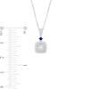 Thumbnail Image 5 of Vera Wang Love Collection 1/4 CT. T.W. Cushion-Shaped Multi-Diamond and Blue Sapphire Pendant in 10K White Gold - 19"