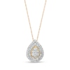 Thumbnail Image 1 of 1/2 CT. T.W. Pear-Shaped Multi-Diamond Double Frame Pendant in 10K Two-Tone Gold