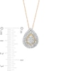 Thumbnail Image 2 of 1/2 CT. T.W. Pear-Shaped Multi-Diamond Double Frame Pendant in 10K Two-Tone Gold