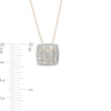 Thumbnail Image 1 of 1/2 CT. T.W. Cushion-Shaped Multi-Diamond Double Frame Pendant in 10K Two-Tone Gold