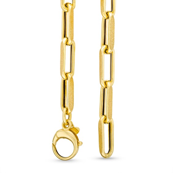 5.0mm Paper Clip Chain Bracelet in Hollow 10K Gold - 8.0"