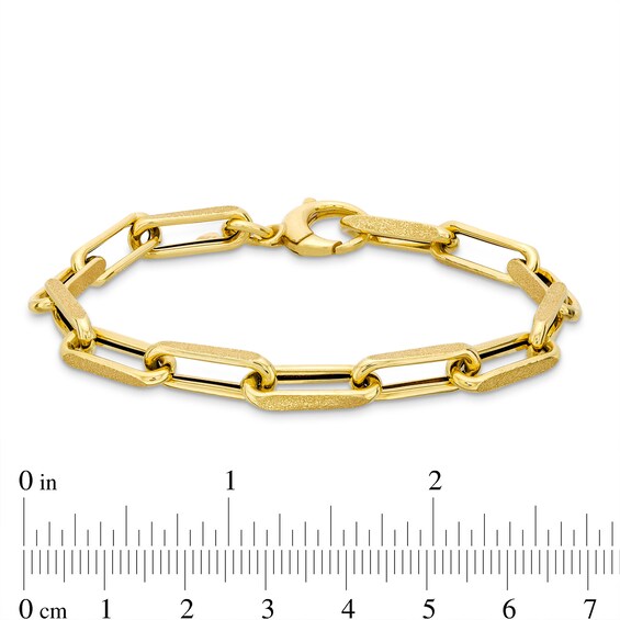 5.0mm Paper Clip Chain Bracelet in Hollow 10K Gold - 8.0"