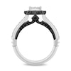 Thumbnail Image 3 of Enchanted Disney Villains Maleficent Black and White Quad Princess-Cut Diamond Frame Engagement Ring in 14K White Gold