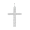 Thumbnail Image 0 of Men's 2 CT. T.W. Diamond Multi-Row Cross Necklace Charm in 10K White Gold