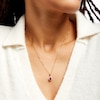 Thumbnail Image 2 of Pear-Shaped Ruby and 1/6 CT. T.W. Diamond Frame Pendant in 10K Gold