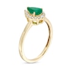 Thumbnail Image 3 of Pear-Shaped Emerald and 1/6 CT. T.W. Diamond Frame Ring in 10K Gold
