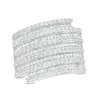 Thumbnail Image 1 of 2 CT. T.W. Baguette and Round Diamond Spiral Multi-Row Ring in 10K White Gold