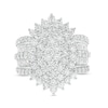 Thumbnail Image 1 of 4 CT. T.W. Oval-Shaped Multi-Diamond Starburst Ring in 10K White Gold
