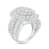 Thumbnail Image 3 of 4 CT. T.W. Oval-Shaped Multi-Diamond Starburst Ring in 10K White Gold