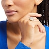 Thumbnail Image 2 of 2 CT. T.W. Baguette and Round Cushion-Shaped Multi-Diamond Frame Multi-Row Shank Ring in 10K Gold