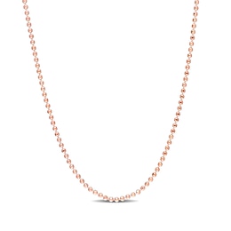 1.5mm Bead Chain Necklace in Sterling Silver with Rose-Tone Flash Plate - 20"