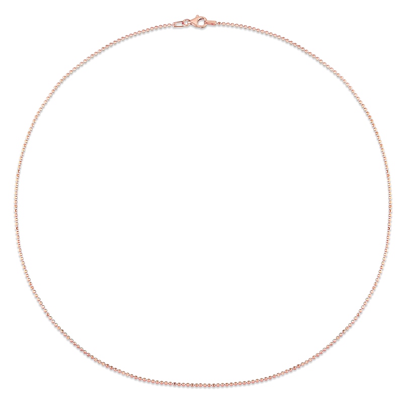 Main Image 3 of 1.5mm Bead Chain Necklace in Sterling Silver with Rose-Tone Flash Plate - 20"
