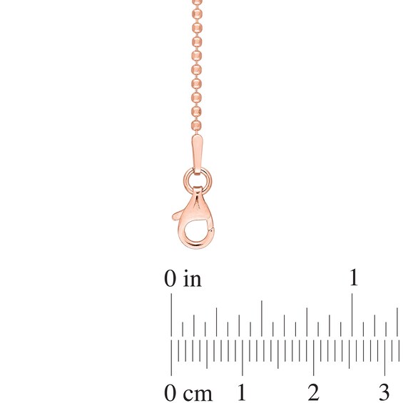 1.5mm Bead Chain Necklace in Sterling Silver with Rose-Tone Flash Plate - 20"