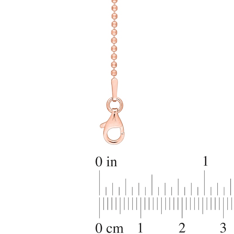 Main Image 4 of 1.5mm Bead Chain Necklace in Sterling Silver with Rose-Tone Flash Plate - 20"