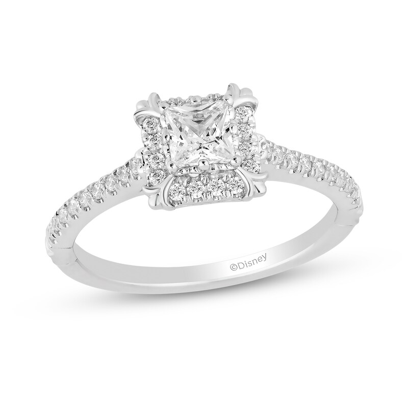 Main Image 1 of Enchanted Disney Majestic Princess 3/4 CT. T.W. Diamond Frame Engagement Ring in 14K White Gold