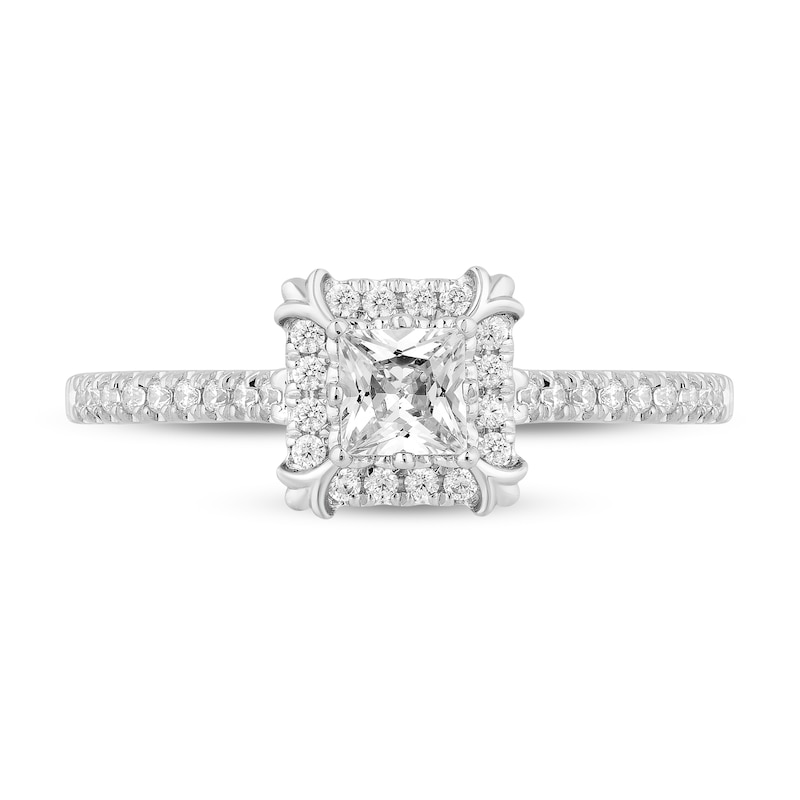 Main Image 4 of Enchanted Disney Majestic Princess 3/4 CT. T.W. Diamond Frame Engagement Ring in 14K White Gold