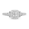 Thumbnail Image 4 of Enchanted Disney Cinderella 1 CT. T.W. Quad Princess-Cut Diamond Frame Engagement Ring in 14K White Gold