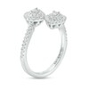 Thumbnail Image 3 of Vera Wang Love Collection 3/8 CT. T.W. Pear-Shaped Diamond Double Frame Bypass Open Shank Ring in 10K White Gold
