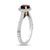 Thumbnail Image 1 of Enchanted Disney Villains Evil Queen 6.0mm Garnet and 3/8 CT. T.W. Diamond Frame Engagement Ring in 14K White Gold