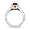 Thumbnail Image 3 of Enchanted Disney Villains Evil Queen 6.0mm Garnet and 3/8 CT. T.W. Diamond Frame Engagement Ring in 14K White Gold