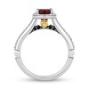 Thumbnail Image 2 of Enchanted Disney Villains Evil Queen 6.0mm Garnet and 3/8 CT. T.W. Diamond Frame Engagement Ring in 14K White Gold