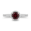 Thumbnail Image 4 of Enchanted Disney Villains Evil Queen 6.0mm Garnet and 3/8 CT. T.W. Diamond Frame Engagement Ring in 14K White Gold