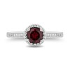 Thumbnail Image 3 of Enchanted Disney Villains Evil Queen 6.0mm Garnet and 3/8 CT. T.W. Diamond Frame Engagement Ring in 14K White Gold