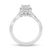 Thumbnail Image 2 of Enchanted Disney Cinderella 3/4 CT. T.W. Quad Princess-Cut Diamond Frame Twist Shank Engagement Ring in 14K White Gold