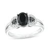 Thumbnail Image 0 of 1-1/2 CT. T.W. Oval Black and White Diamond Engagement Ring in 10K White Gold