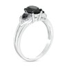 Thumbnail Image 2 of 1-1/2 CT. T.W. Oval Black and White Diamond Engagement Ring in 10K White Gold